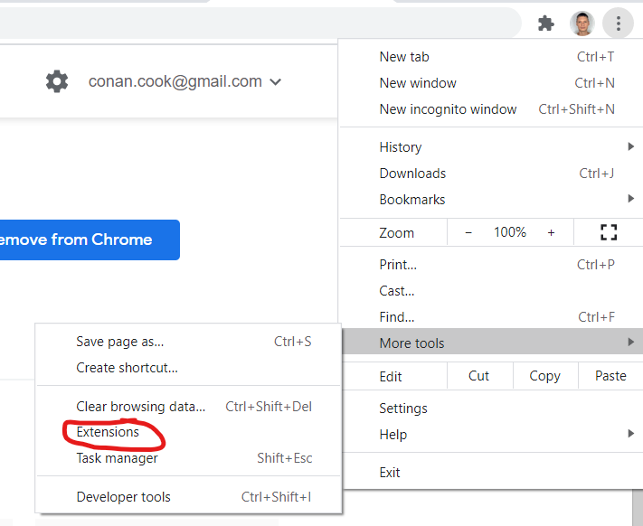 Chrome Extensions Settings